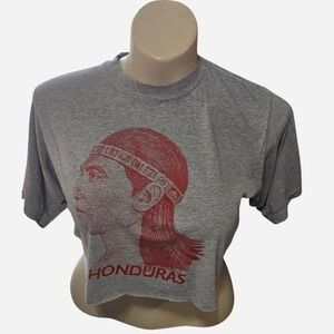 womens vintage Grey and red graphic souvenir tee from‎ Honduras medium